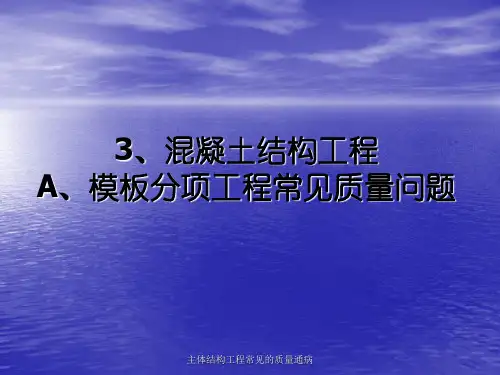主体结构工程常见的质量通病