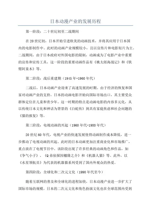 日本动漫产业的发展历程