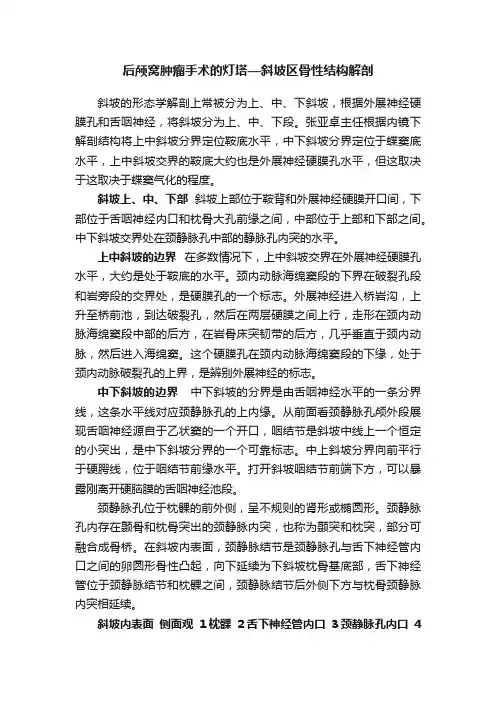 后颅窝肿瘤手术的灯塔—斜坡区骨性结构解剖