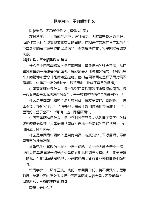 以梦为马，不负韶华作文（精选40篇）