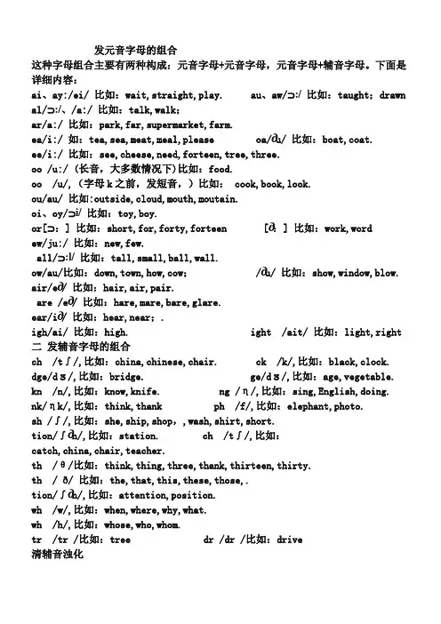 英语字母的组合发音