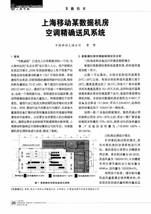 上海移动某数据机房空调精确送风系统