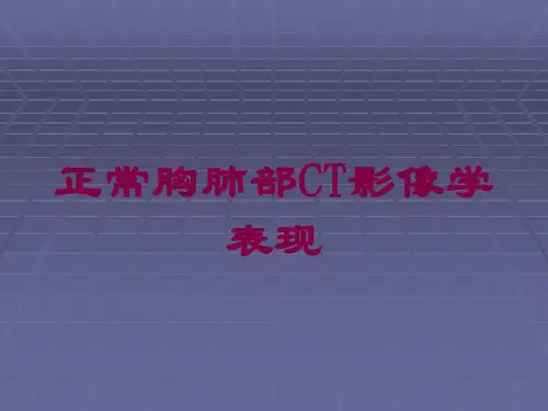 正常胸肺部CT影像学表现培训课件