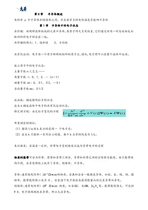 半导体知识点整理