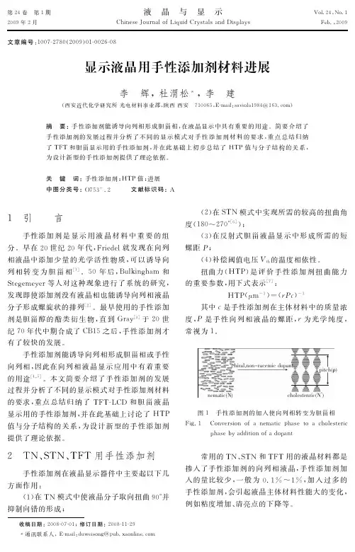 显示液晶用手性添加剂材料进展