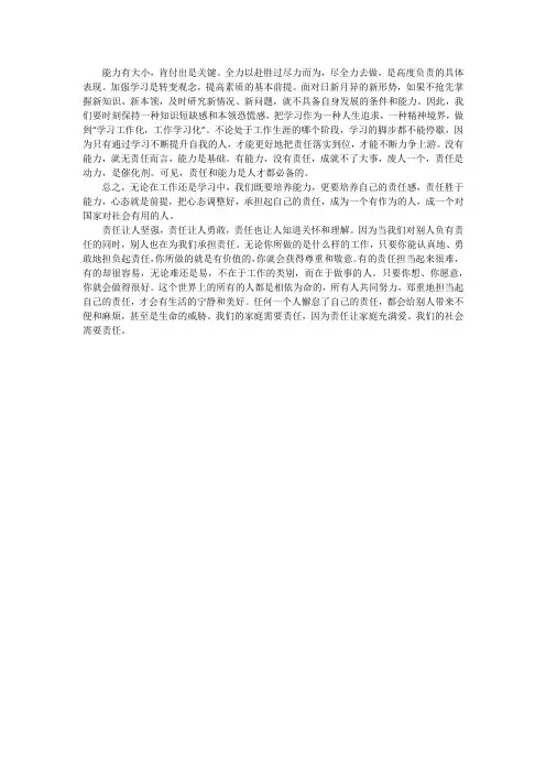一个人的使命作文800