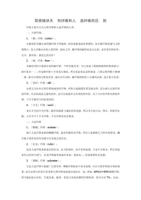 简惑细讲天然纤维和人造纤维的区别