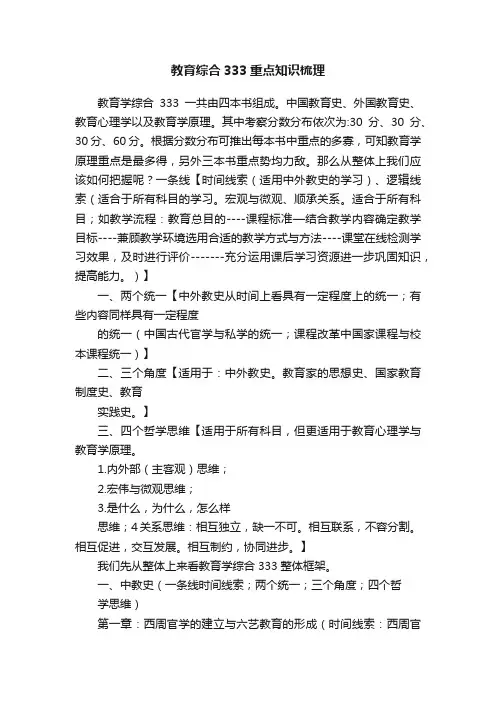 教育综合333重点知识梳理