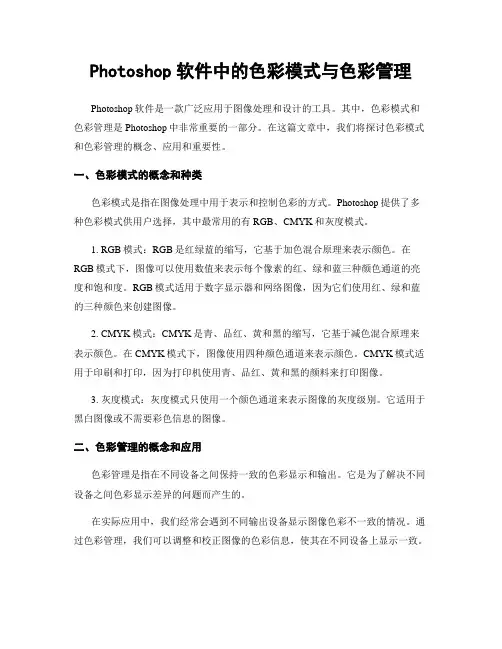 Photoshop软件中的色彩模式与色彩管理