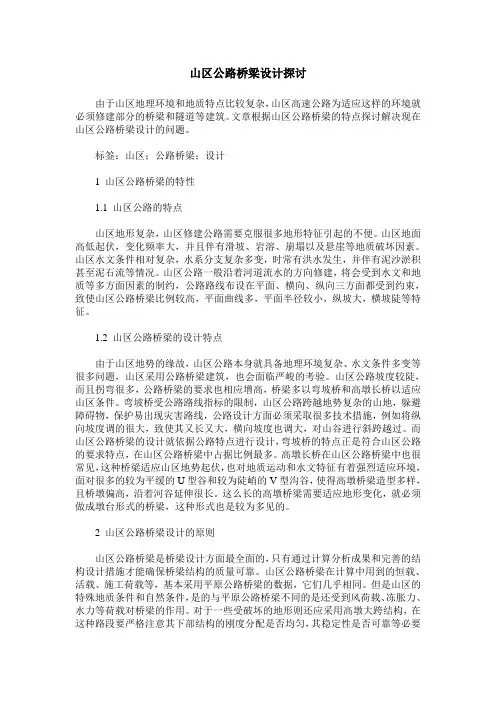 山区公路桥梁设计探讨