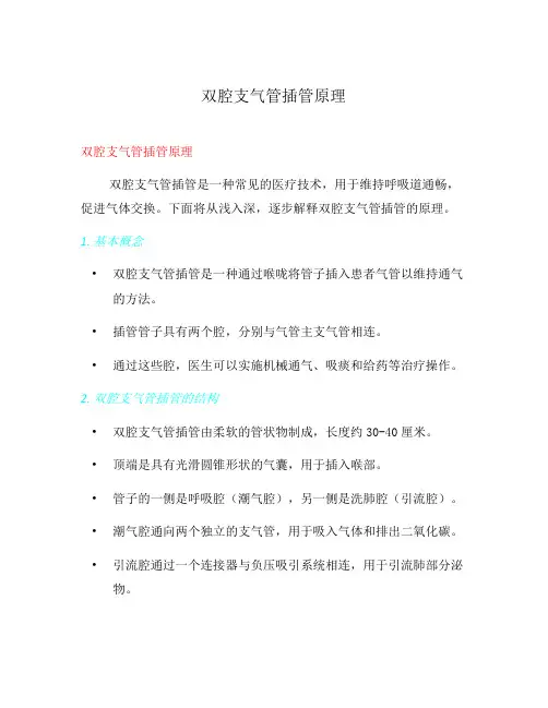 双腔支气管插管原理