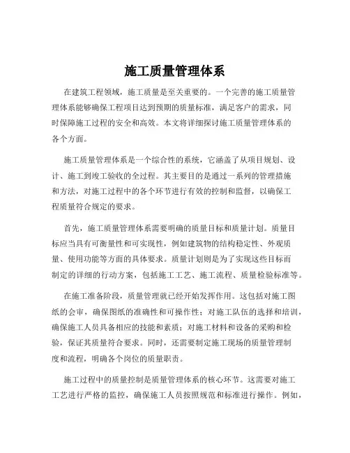 施工质量管理体系