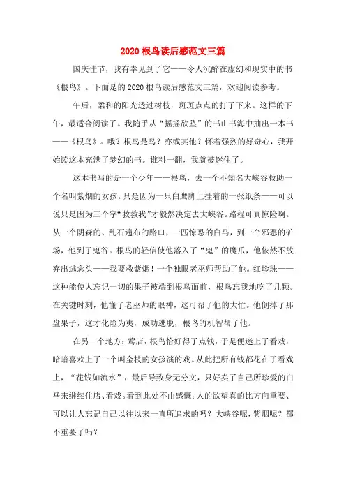 2020根鸟读后感范文三篇