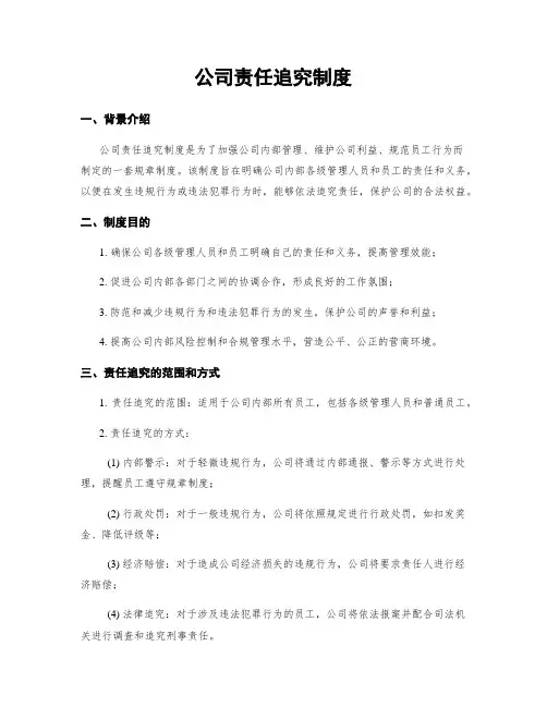 公司责任追究制度