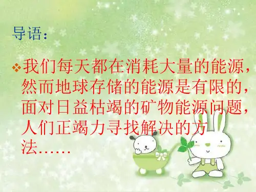 六年级下册科学-节约能源与开发新能源优秀课件苏教版2