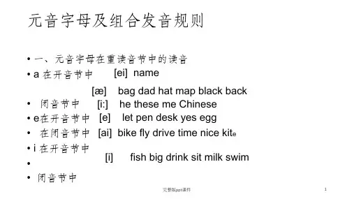 元音字母及组合发音规则ppt课件