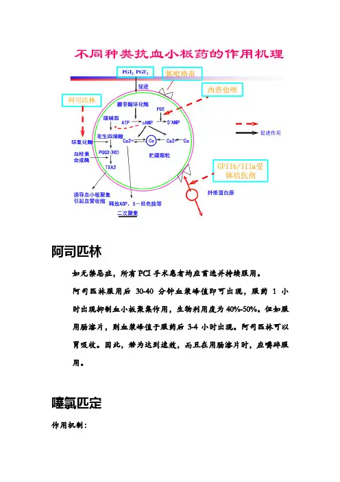 抗血小板药物的临床应用
