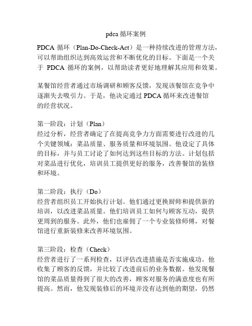 pdca循环案例