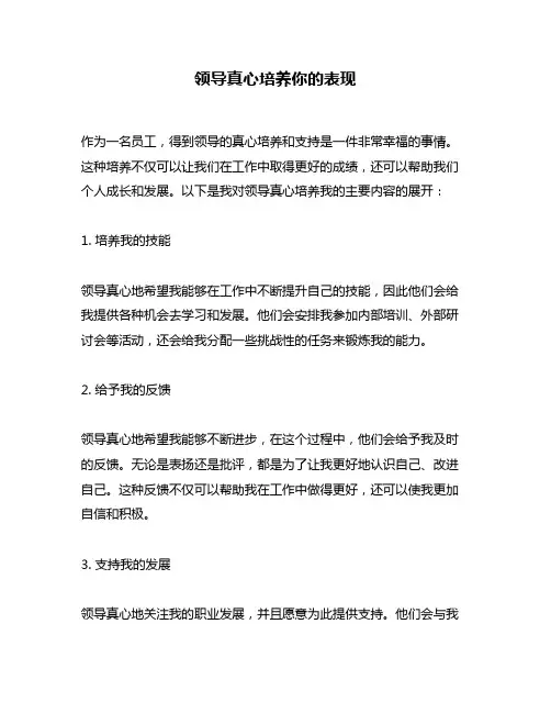 领导真心培养你的表现