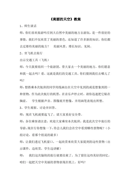 《美丽的天空》教案