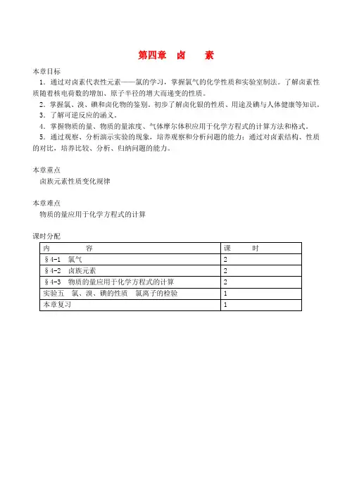 高一化学第四章  卤素