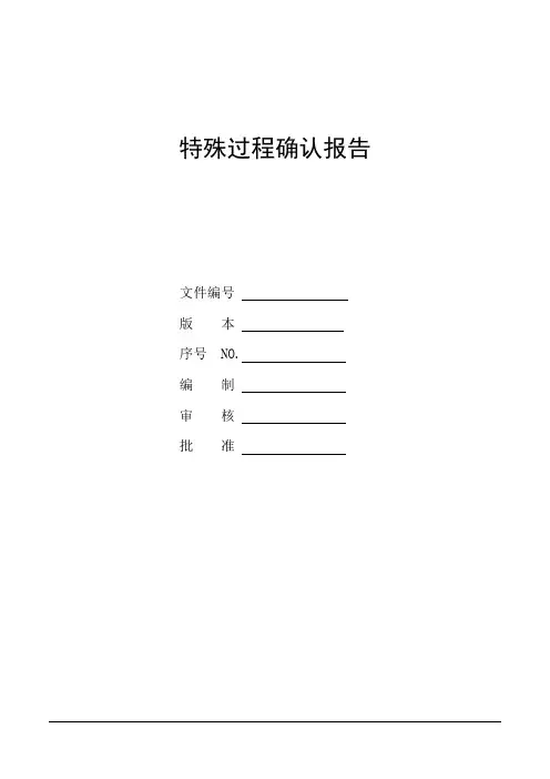 特殊过程确认报告 A0