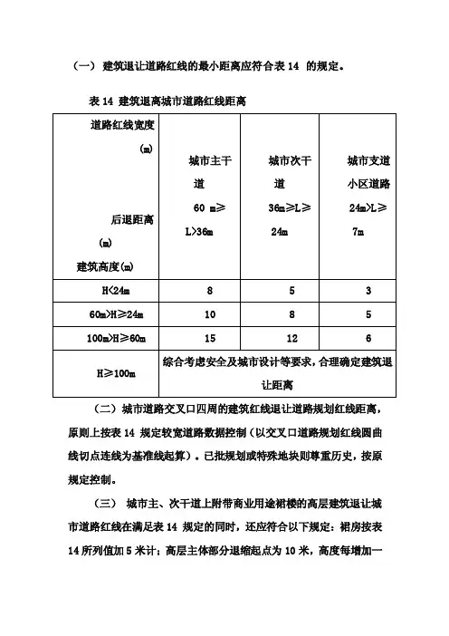 建设道路红线距离规则