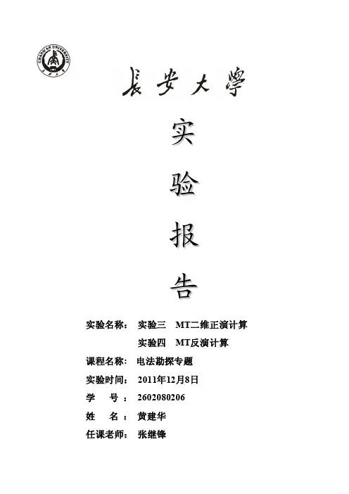 MT大地电磁二维正演计算及反演计算