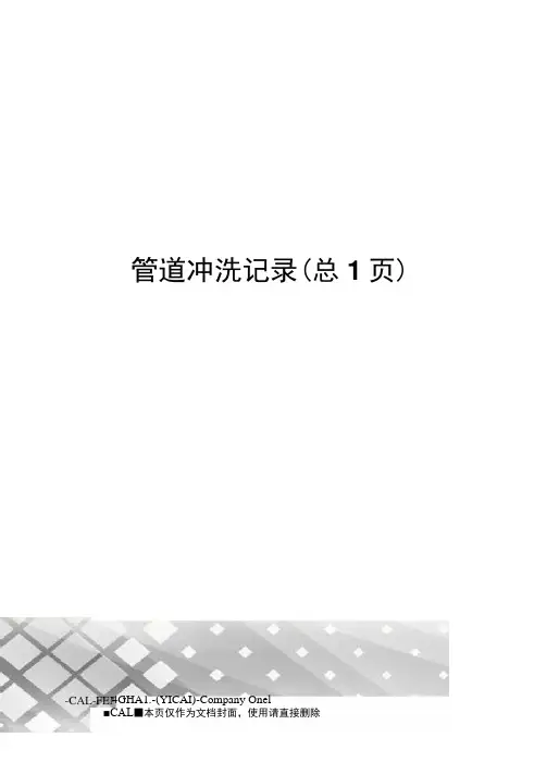 管道冲洗记录