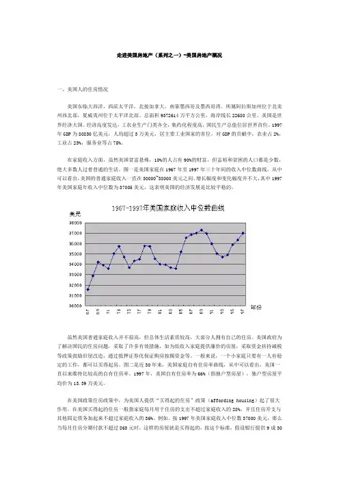 美国房地产基本制度和市场情况