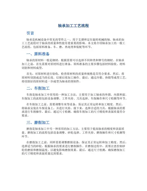 轴承加工工艺流程