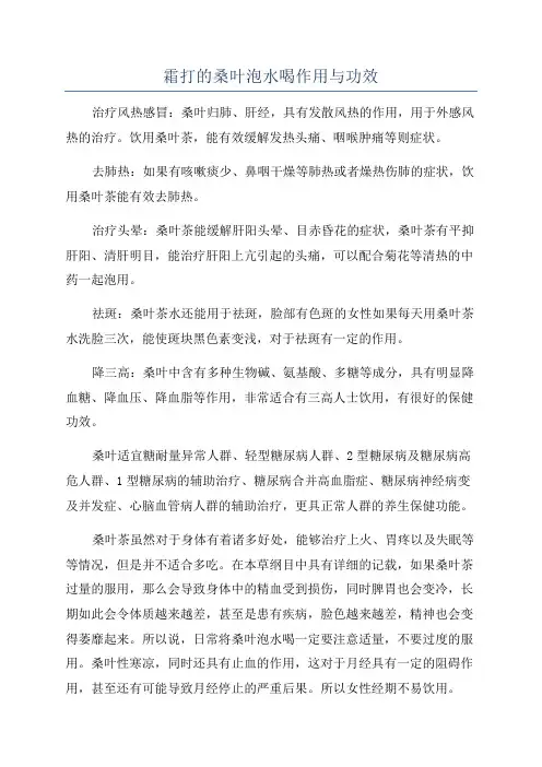 霜打的桑叶泡水喝作用与功效