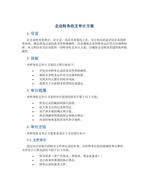 企业财务收支审计方案