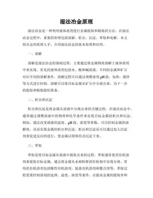 湿法冶金原理