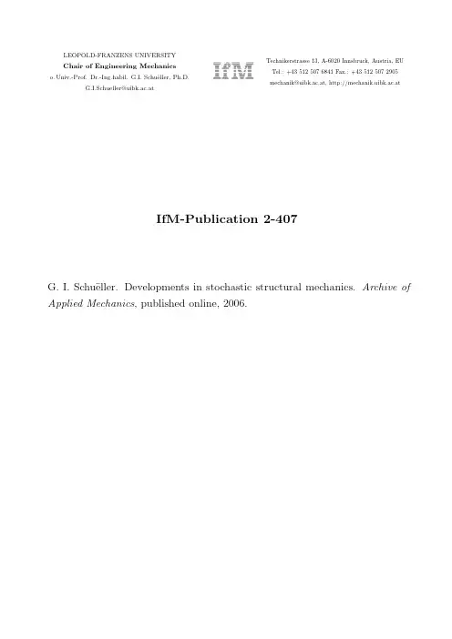 Archive of Applied Mechanics manuscript No. (will be inserted by the editor) Developments i