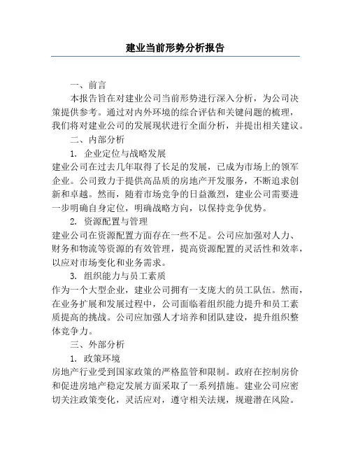 建业当前形势分析报告