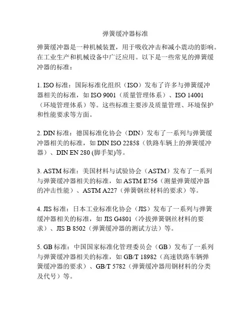 弹簧缓冲器标准
