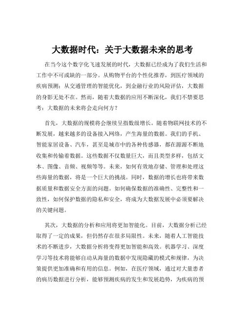 大数据时代：关于大数据未来的思考