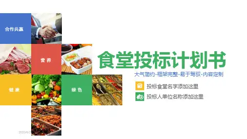 学校大学院食堂招投标计划书PPT模板