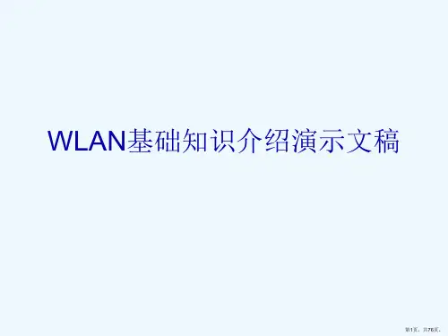 WLAN基础知识介绍演示文稿