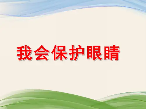 大班健康活动《我会保护眼睛》PPT课件