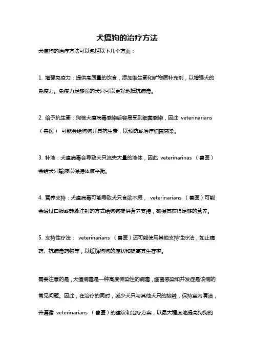 犬瘟狗的治疗方法