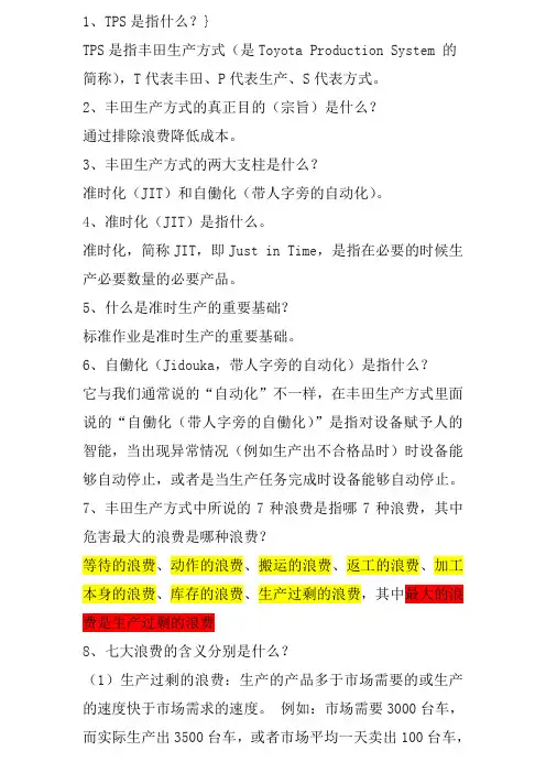 TPS常用概念