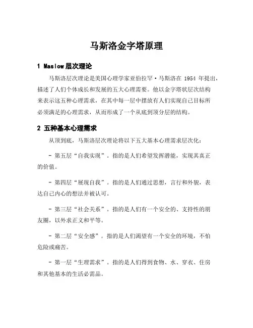 马斯洛金字塔原理