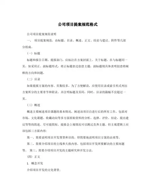 公司项目提案规范格式