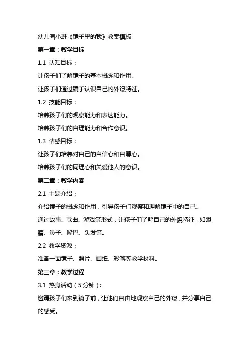 幼儿园小班《镜子里的我》教案模板