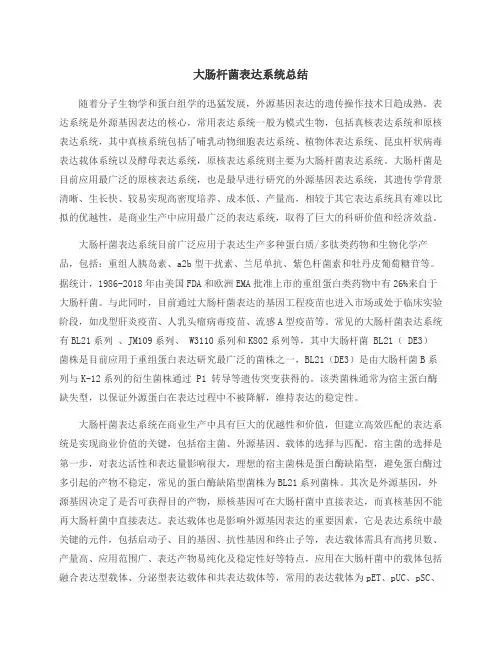 大肠杆菌表达系统
