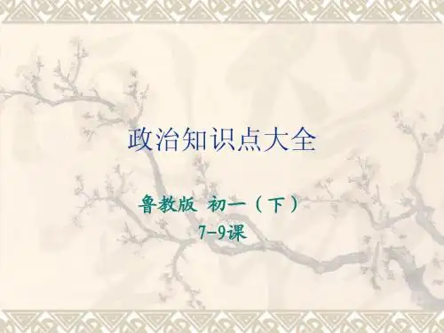 鲁教版初一下政治知识点ppt版