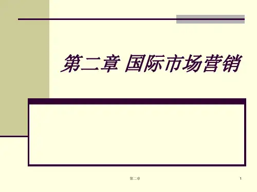 国际市场营销学 国际市场营销概念及理论