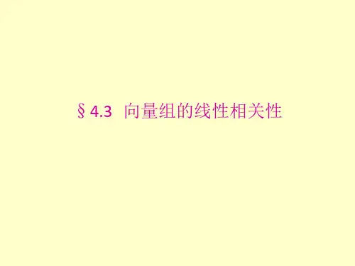 3向量组的线性相关性